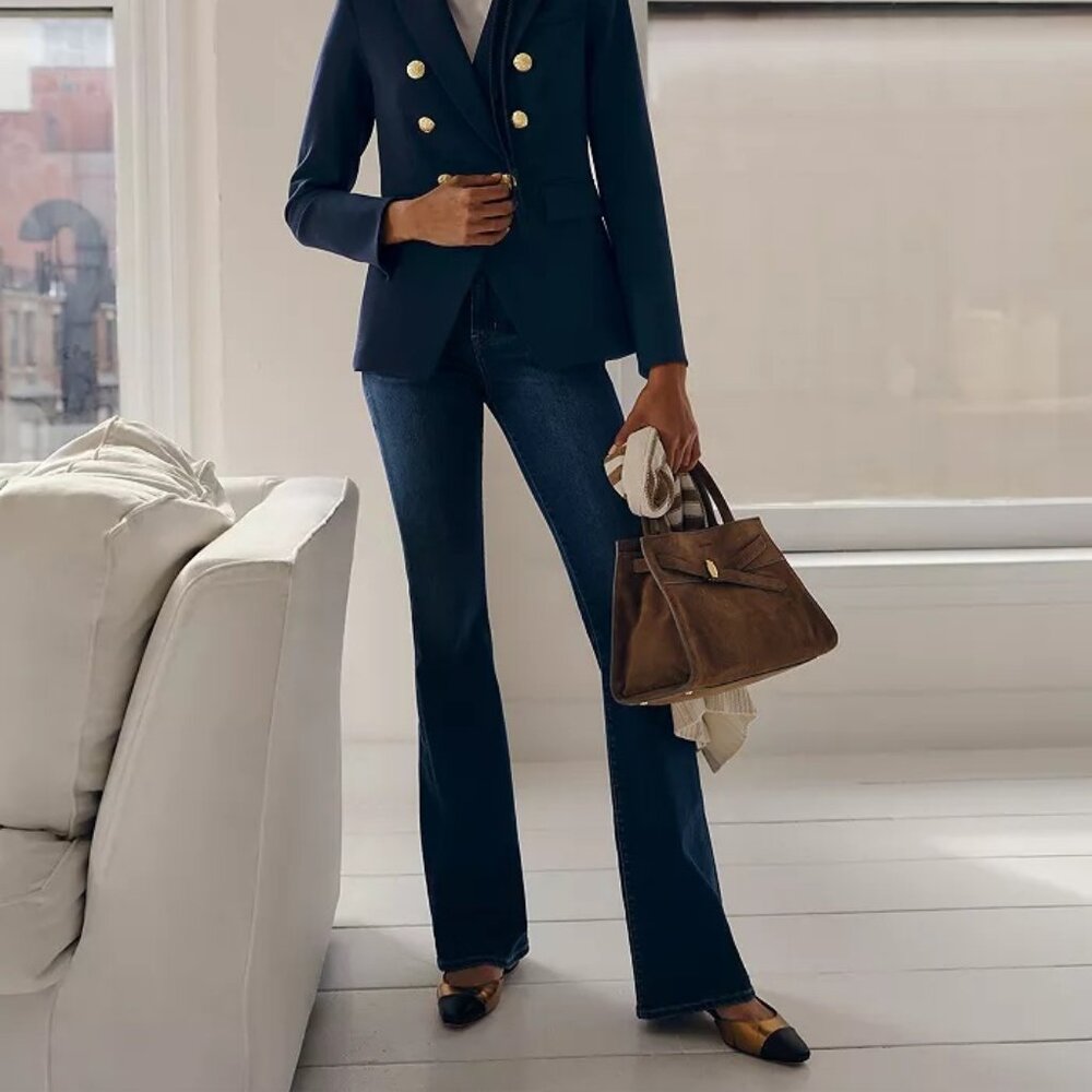 $348 Retail Veronica Beard Beverly High Rise skinny flare 27 NWT & small flaw